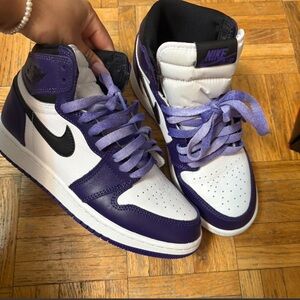 Nike White, Purple & Black High-Top Sneakers